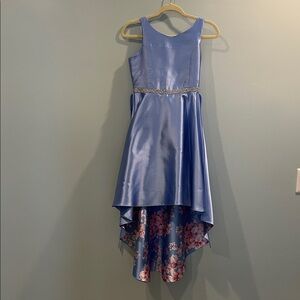 Rare Editions Satin Dress with Floral Detail